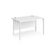 Maestro 25 straight desk 1200mm x 800mm - white H-frame leg, white top