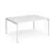 Adapt back to back desks 1600mm x 1200mm - white frame, white top