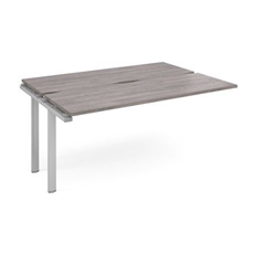 Adapt add on unit single 1600mm x 1200mm - silver frame, grey oak top