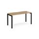 Adapt single desk 1400mm x 600mm - black frame, oak top