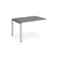 Adapt add on unit single 1200mm x 800mm - silver frame, grey oak top