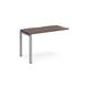 Adapt add on unit single 1200mm x 600mm - silver frame, walnut top