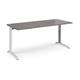TR10 height settable straight desk 1800mm x 800mm - white frame, grey oak top