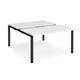 Adapt sliding top back to back desks 1400mm x 1600mm - black frame, white top