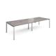 Adapt double back to back desks 3200mm x 1200mm - silver frame, grey oak top