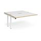 Adapt sliding top add on unit single 1400mm x 1600mm - white frame, white top with oak edging