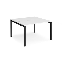 Adapt back to back desks 1200mm x 1200mm - black frame, white top