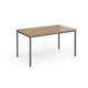 Flexi 25 rectangular table with graphite frame 1400mm x 800mm - oak
