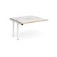 Adapt add on unit single 1200mm x 1200mm - white frame, white top with oak edging