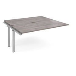 Adapt add on unit single 1600mm x 1600mm - silver frame, grey oak top