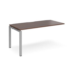 Adapt add on unit single 1600mm x 800mm - silver frame, walnut top