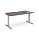 Elev8 Mono straight sit-stand desk 1600mm x 800mm - silver frame, walnut top