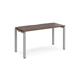 Adapt single desk 1400mm x 600mm - silver frame, walnut top