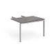 Adapt add on unit double return desk 800mm x 1200mm - silver frame, grey oak top