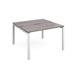 Adapt back to back desks 1200mm x 1200mm - white frame, grey oak top