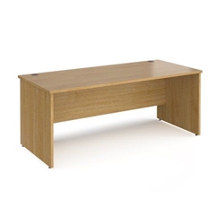 Maestro 25 straight desk 1800mm x 800mm - oak top with panel end leg