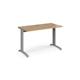TR10 straight desk 1200mm x 600mm - silver frame, oak top