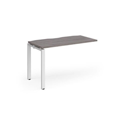 Adapt add on unit single 1200mm x 600mm - white frame, grey oak top