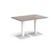 Brescia rectangular dining table with flat square white bases 1200mm x 800mm - barcelona walnut