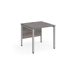 Maestro 25 straight desk 800mm x 800mm - silver bench leg frame, grey oak top