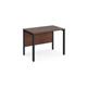 Maestro 25 straight desk 1000mm x 600mm - black bench leg frame, walnut top