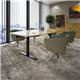 Elev8 Touch radial end boardroom table 2400mm x 1000mm - white frame, beech top