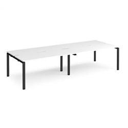 Adapt double back to back desks 3200mm x 1200mm - black frame, white top