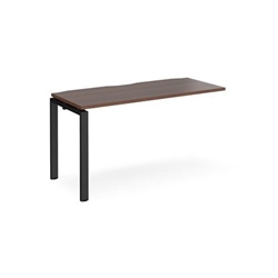 Adapt add on unit single 1400mm x 600mm - black frame, walnut top