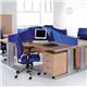 Vivo left hand ergonomic desk 1400mm - silver frame, walnut top