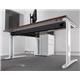 TR10 left hand wave desk 1600mm - white frame, oak top