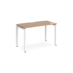 Adapt single desk 1200mm x 600mm - white frame, beech top