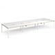 Adapt triple back to back desks 4800mm x 1600mm - white frame, white top with oak edging