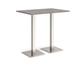 Brescia rectangular poseur table with flat square brushed steel bases 1200mm x 800mm - grey oak