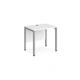 Maestro 25 straight desk 800mm x 600mm - silver bench leg frame, white top
