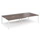 Adapt sliding top double back to back desks 3200mm x 1600mm - white frame, walnut top