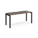 Adapt single desk 1600mm x 600mm - black frame, walnut top