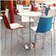 Pisa square poseur table with round chrome base 800mm - oak