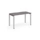 Adapt single desk 1200mm x 600mm - silver frame, grey oak top