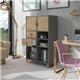 Cairo cube storage unit 950mm high with 4 open boxes and sleigh frame legs - white