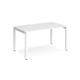 Adapt single desk 1400mm x 800mm - white frame, white top