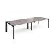 Adapt double back to back desks 3200mm x 1200mm - black frame, grey oak top