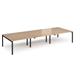 Adapt triple back to back desks 4200mm x 1600mm - black frame, beech top