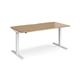 Elev8 Mono straight sit-stand desk 1600mm x 800mm - white frame, oak top