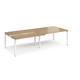 Adapt sliding top double back to back desks 2800mm x 1200mm - white frame, oak top