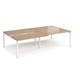 Adapt sliding top double back to back desks 2800mm x 1600mm - white frame, beech top