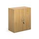 Contract double door cupboard 830mm high with 1 shelf - oak