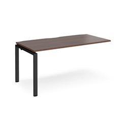 Adapt add on unit single 1600mm x 800mm - black frame, walnut top