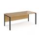 Maestro 25 straight desk 1800mm x 800mm - black bench leg frame, oak top