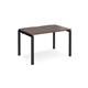 Adapt single desk 1200mm x 800mm - black frame, walnut top