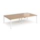 Adapt double back to back desks 2800mm x 1600mm - white frame, beech top
